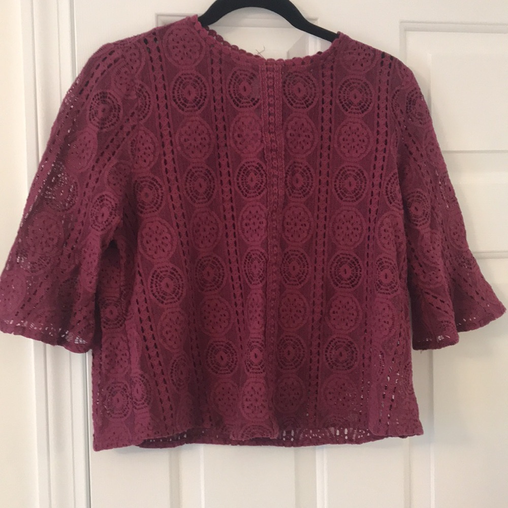 Harlowe & Graham maroon blouse